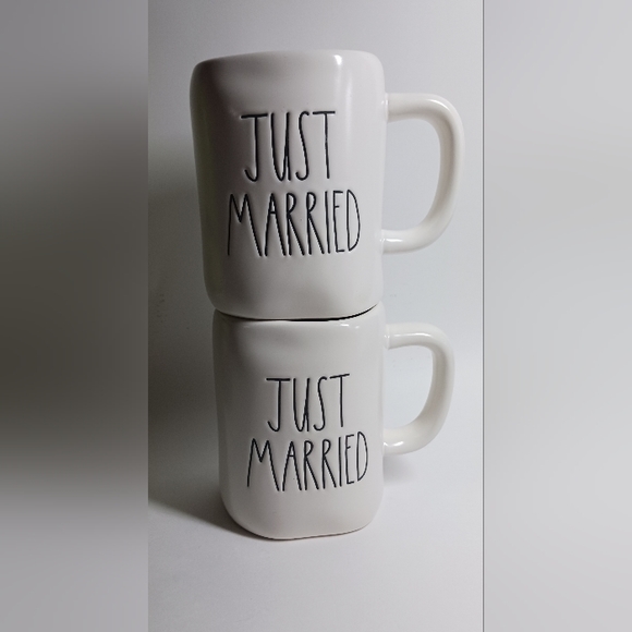 Rae Dunn Just Married Coffee Mugs by Magenta (Bride Wife Groom Husband Wedding) - Picture 7 of 9